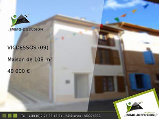 Maison A vendre Vicdessos 108m2 - 49 000 Euros