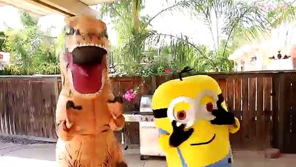 Rubble Kidnaps T-Rex & Peppa Pig! w/ Minion & Paw Patrol Chase in Real Life