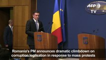 PM speaks as Romania gov't climbs down after mass protests