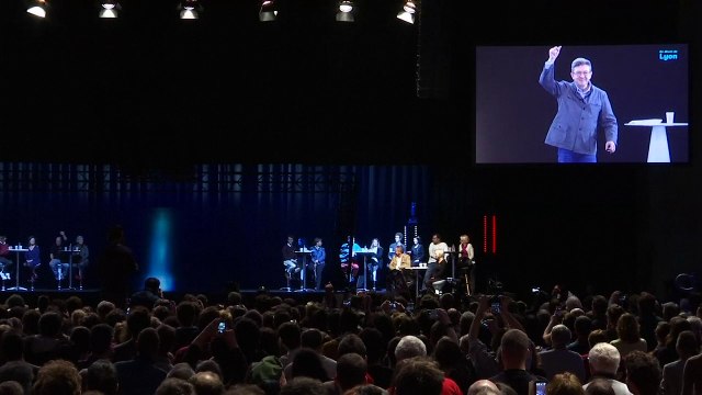 France’s far-left candidate appears via hologram in Paris