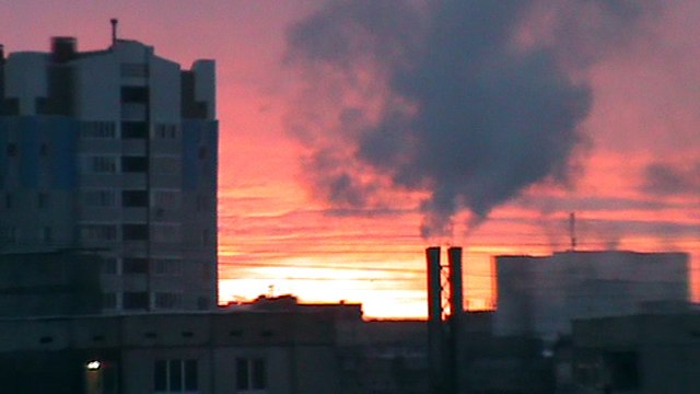 Зимний вечерний закат зимой в городе Орле — Город Орёл