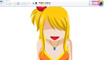 How I Draw using Mouse on Paint  - Lucy Heartfilia - Fairy Tail