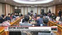 President Park submits letter of opinion to Constitutional Court denying reasons for her impeachment