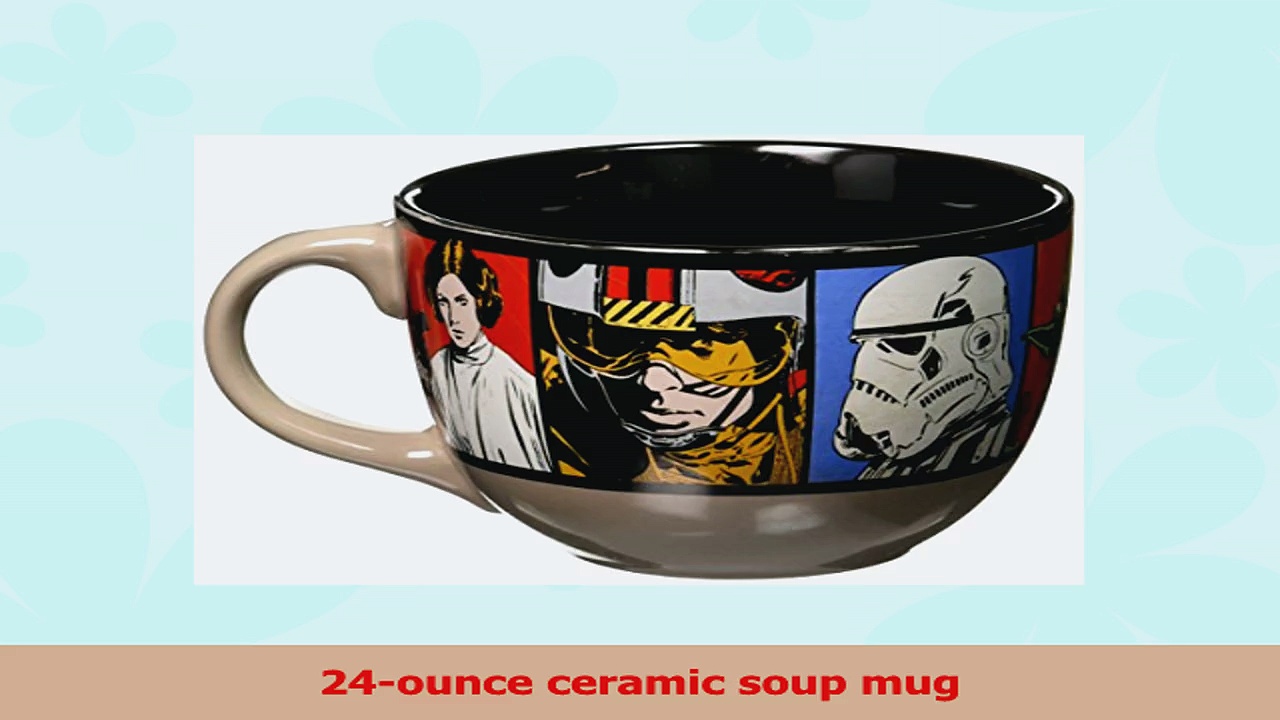 Silver Buffalo SW0524 Disney Star Wars Grid Ceramic Soup Mug 24Ounces White b01060d0