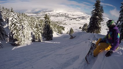 Kalavrita 2017 First Snowboard ride Total powder
