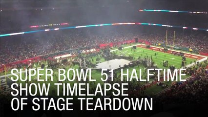 EXCLUSIVE: Super Bowl 51 Halftime Show Timelapse of Stage Teardown