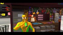 Spiderman Colors Yellow/Green & HULK Nursery Rhymes w/ Lightning McQueen Custom - Kids Songs HD