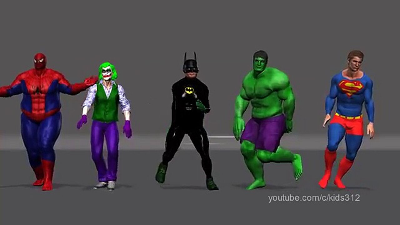 Super Dads Finger Family - Spiderman Hulk Batman Joker Superman