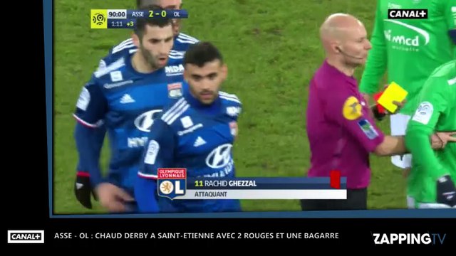 ASSE - OL : bouillant derby avec 2 cartons rouges et un début de bagarre (vidéo)