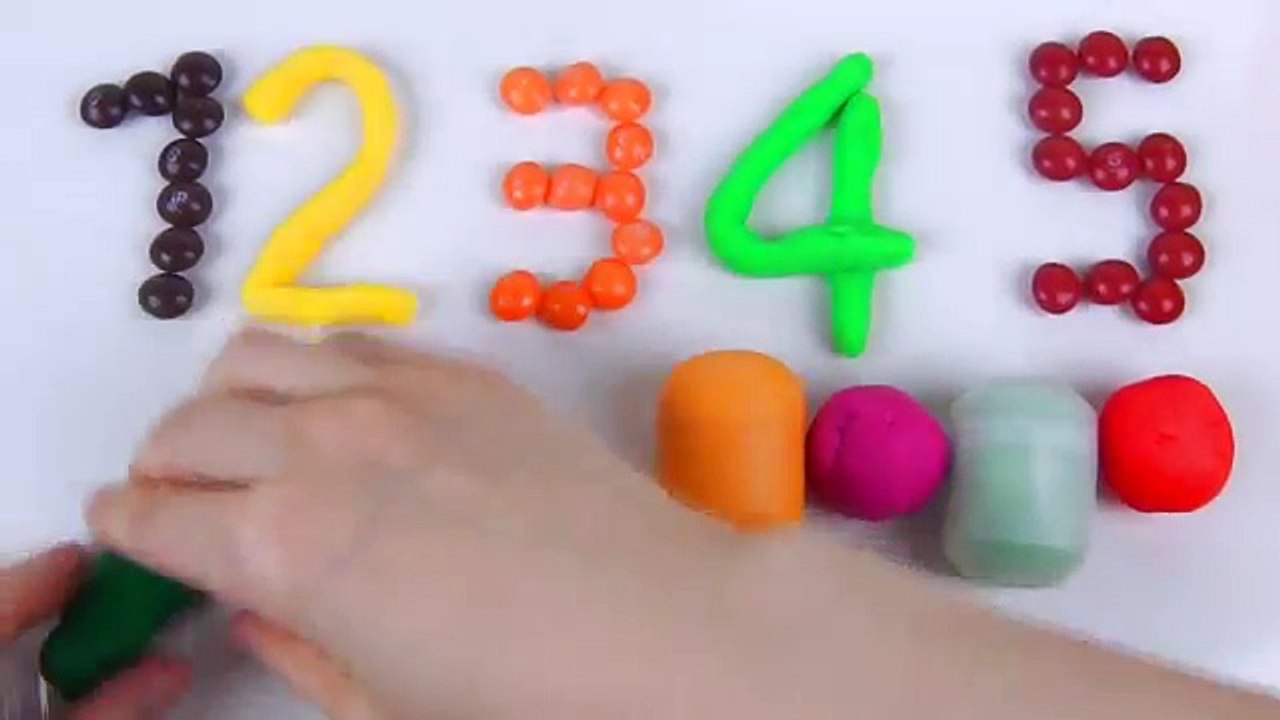 Video for Children Learning Counting Numbers 1 to 10 with Play-Doh Surprise Egg Candy