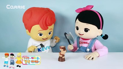 선녀와 나무꾼이 된 캐빈과 캐리의 톡톡 우드맨 보드게임 대결 놀이 _ 캐리 앤 플레이-iA3wr0rYsvI