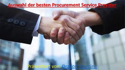Auswahl der besten Procurement Service Provider
