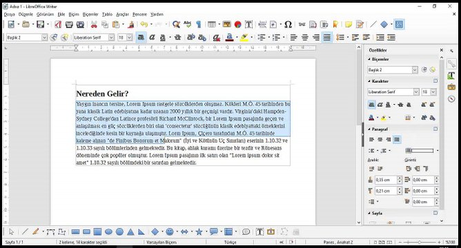 31 Ders - LibreOffice Write Metin hizalama ve listeleme seçenekleri