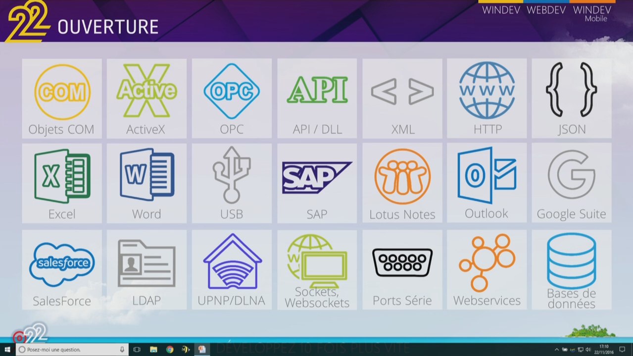 Ouverture de WINDEV 22