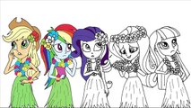 My Little Pony Coloring Page - My Little Pony Girls Coloring Book - Equestria Girls in Grass Skirts