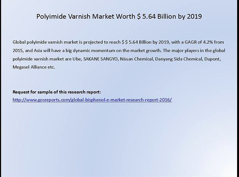 Polyimide Varnish Market Worth $ 5.64 Billion by 2019