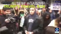 Man burns his US passport in protest against Trump's travel ban