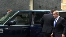 Benjamin Netanyahu arrives for talks with Theresa May