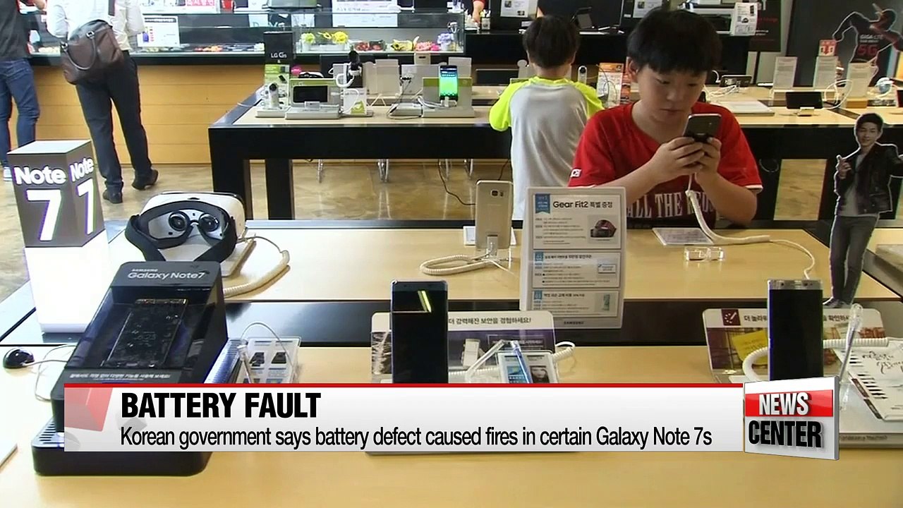 Korean government says battery defect caused fi...
