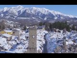 Amatrice (RI) - Terremoto, vista aerea chiesa Sant'Agostino (30.01.17)