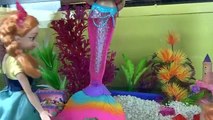 Underwater Fish Tank Play! Elsa & Anna toddlers play in Aquarium with Barbie the Mermaid !