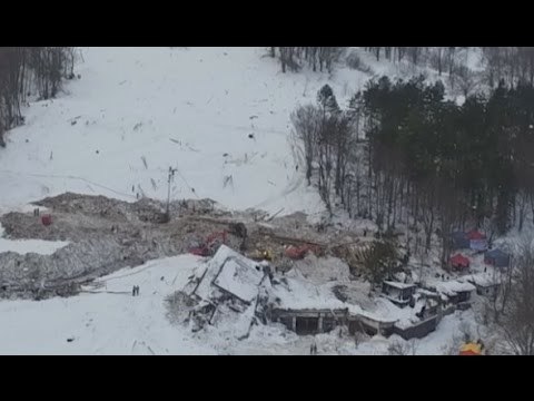 Farindola (PE) - Rigopiano, concluse le operazioni di ricerca dei dispersi (26.01.17)