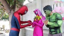 Эльза против розовые свадебные битвы Человек-паук через Человек-Паук веселый фильм о Супергероях в реальной жизни