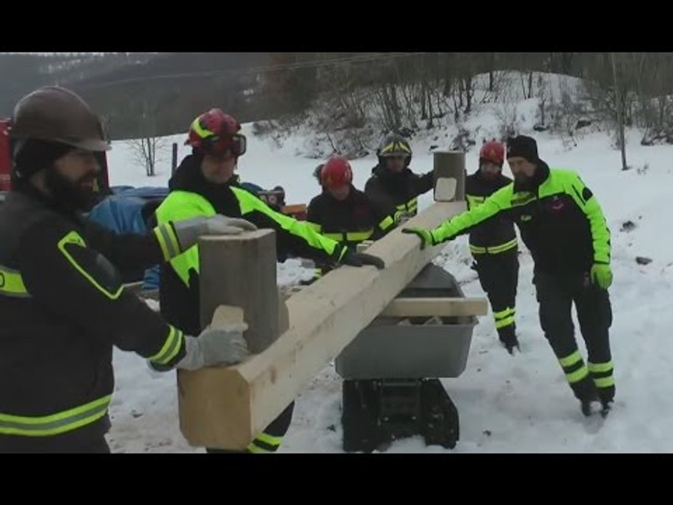 Ancarano (TE) - Terremoto, messa in sicurezza chiesa Madonna Bianca (24.01.17)