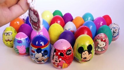 Скачать видео: SURPRISE EGGS PEPPA PIG MICKEY MOUSE MINNIE MOUSE FROZEN PRINCESS PLAY DOH EGGS KINDER EGGS TOYS