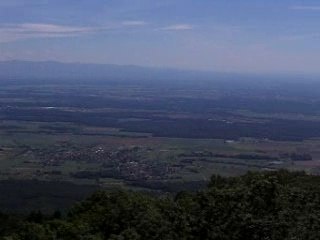 Vue vers la plaine d'Alsace au nord de Mulhouse