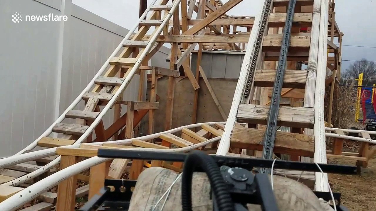 This homemade 'backyard roller coaster' looks awesome