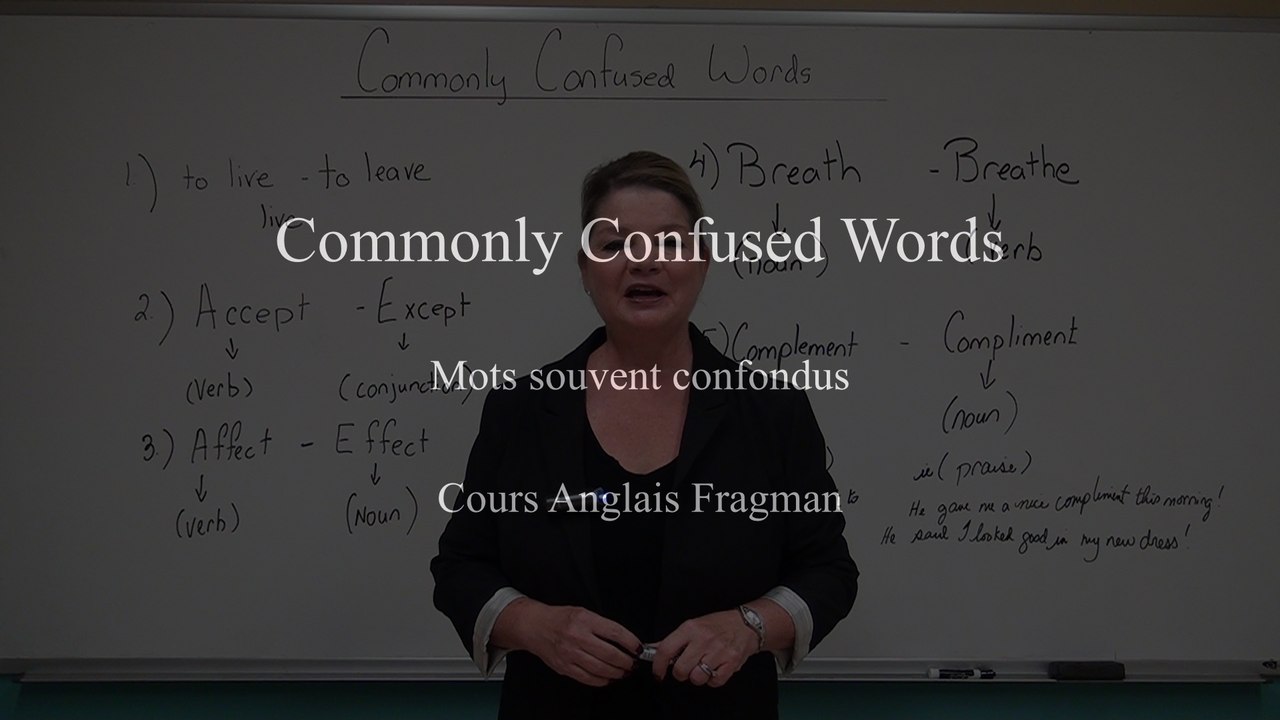 Commonly Confused words - mots souvent confondus