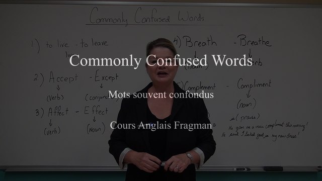 Commonly Confused words - mots souvent confondus