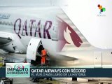 Qatar Airways impone récord en viajes comerciales al volar 14.535 kms