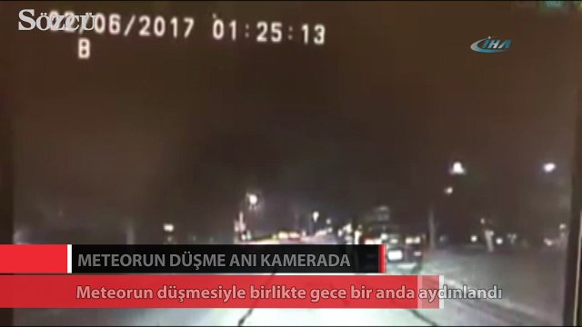 Meteorun düşme anı kamerada