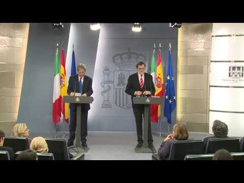 Madrid - Conferenza Stampa congiunta Gentiloni-Rajoy (27.01.17)