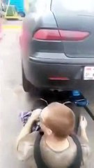 Funny Mechanic Stunt Backfires - Video