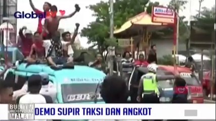 Demo Supir Taksi dan Angkot Diwarnai Kericuhan
