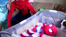 Spiderman & Pregnant Frozen Elsa: Twin Mermaid Spider babies   Snow White Doctor funny superhero IRL