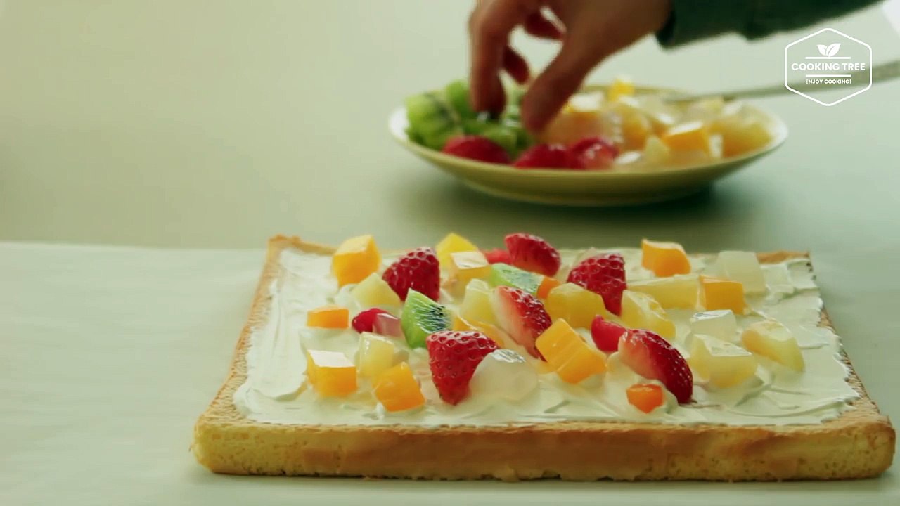 후르츠 롤케이크 만들기  - Fruits roll cake Recipe  - フルーツロールケーキ  - 水果蛋糕卷 -Cookingtree쿠킹트리-AI--pYDYlsk