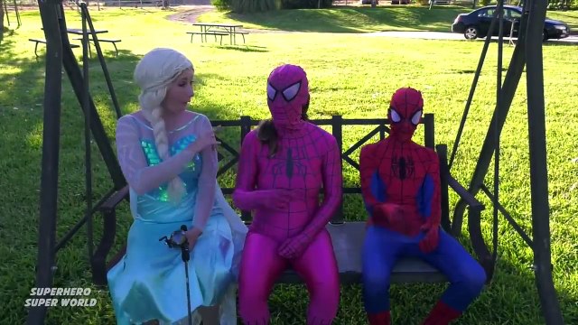 Frozen Elsa Turns into Dog! Harley Quinn Vs Elsa Bad Joke Prank w/ Spider man Fun Superher