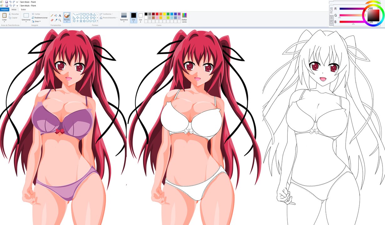 How I Draw using Mouse on Paint  - Mio Naruse - Shinmai Maou no Testament