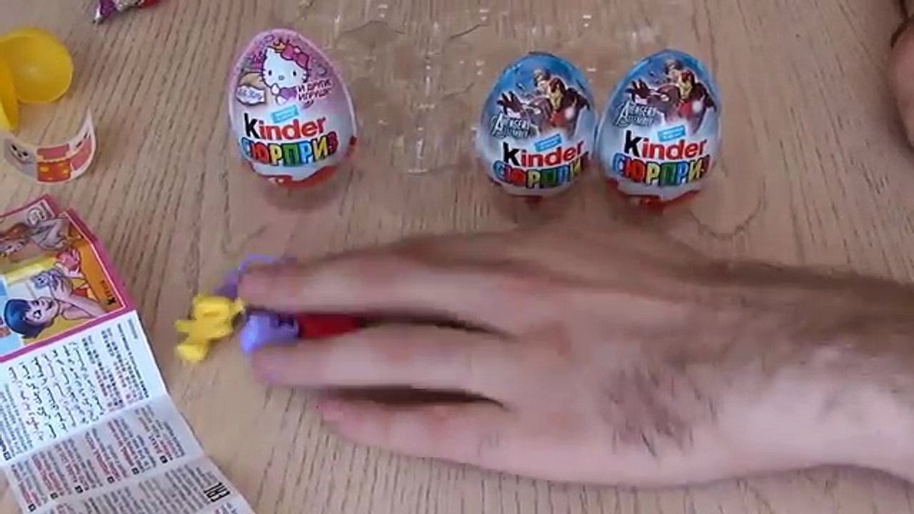 Киндеры Хелло Китти и Киндеры Марвел Мстители Веселая распаковка Киндер Сюрприз на русском 3