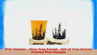 Pint Glasses  Pine Tree Forest  Set of Two Screen Printed Pint Glasses f2fa9ad8