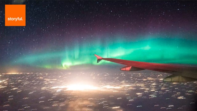 Aurora Borealis Filmed From Plane