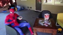 Is Spiderman ALIVE ! Real Food Fight w Bad Baby Jokers TWINS VS Frozen Elsa! Funny Superhero IRL