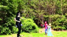 Spiderman & Elsa vs Catwoman & Giant Catbaby! Funny superhero video