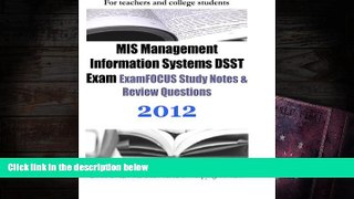 Download [PDF]  MIS Management Information Systems DSST Exam ExamFOCUS Study Notes   Review