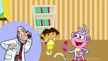 Five Little Dora Jumping on the Bed - 5 Little Monkeys Nursery Rhymes with Dora the Explorer