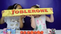 Giant Cadbury Milk Chocolate Toblerone - Kinder Surprise Eggs Toys Surprise | Candy & Sweets Review